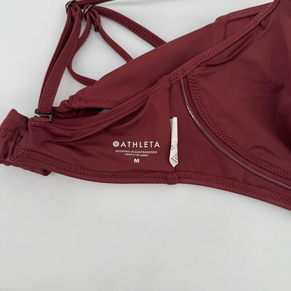 Athleta Sculpted 2-Piece Bikini Set Medium Top + High Waisted Bottoms Red Clay - Picture 7 of 9